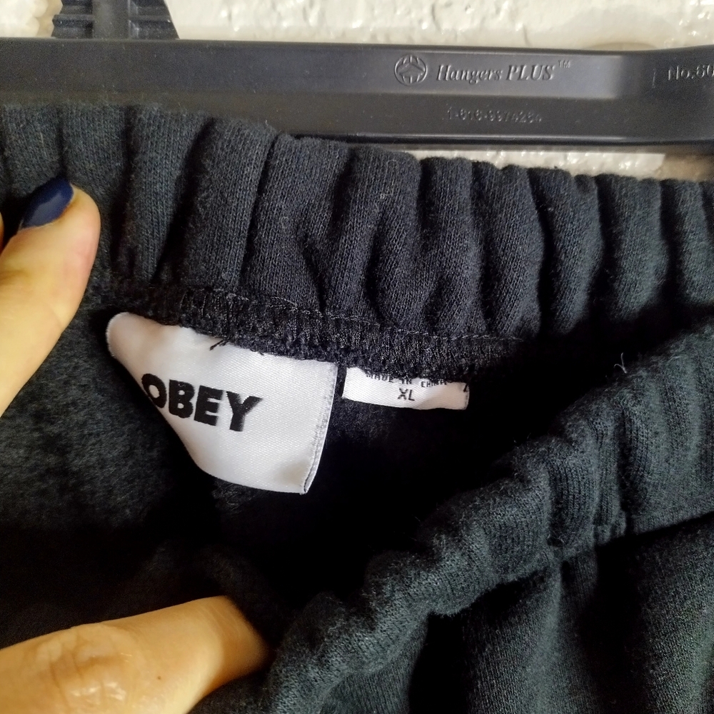 OBEY FEEL NOTHING HOOK UP SWEATPANTS BLACK Sz Xl - Picture 4 of 9